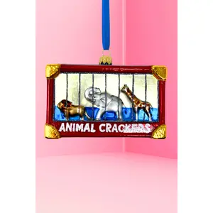 Animal Crackers Box Glass Ornament