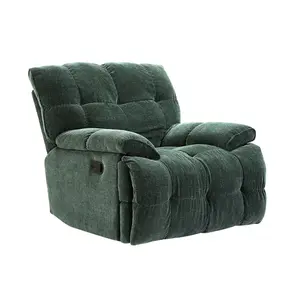 kaelin rocking chair Ergonomic Glider 360 Degree Swivel Chair, Overstuffed Manual Rocking Recliner for Living Room GREEN
