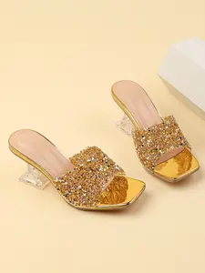 Women's Square Toe Wedge Sandals, Plain Design, Gold/silver//champagne Colors, Fashionable Daily Wear & Party Shoes Footwear