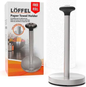 Paper Holder - Roll Organizer Countertop - Stainless Dispenser for Cooking - Useful Tool for - Vertical Standing Sturdy Anti-Slip