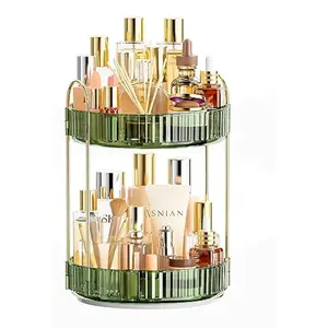 Bathroom Organizer Countertop, Rotating Makeup Organizer for Vanity, Clear Under Sink Organizers, Vanity Tray Shelf for Cosmetic, Skin Care, Perfume