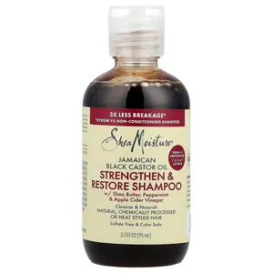 SheaMoisture Jamaican Black Castor Oil, Strengthen & Restore Shampoo, 3.2 fl oz (95 ml) SheaMoisture Jamaican Black Castor Oil, Strengthen & Restore Shampoo, 3.2 fl oz (95 ml)