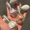 Diamond Highlighter Powder Spray Waterproof High Gloss Glitter Body Bronzer Highlight Powder Face Contour Illuminator Makeup Brush Shimmer Blend Radiant Cosmetic