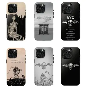 Avenged Sevenfold A7X Skull Bat Logo Phone Case, Metal Band Graphic Cover with iPhone 17 Pro Max & more