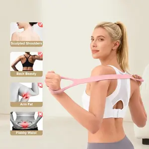 Resistance Bands Figure 8 Exercise Bands for Women Silicone Material Expander Band for Arms Chest Home Gym Yoga Equipment Quick Workout for Muscle Toning Physical Therapy Stretching Gear - Fitness Accessories