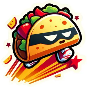 Flying Masked Taco 3" Vinyl Sticker - Mouthwatering Fast Food Design Cute Decorative Label Sticker