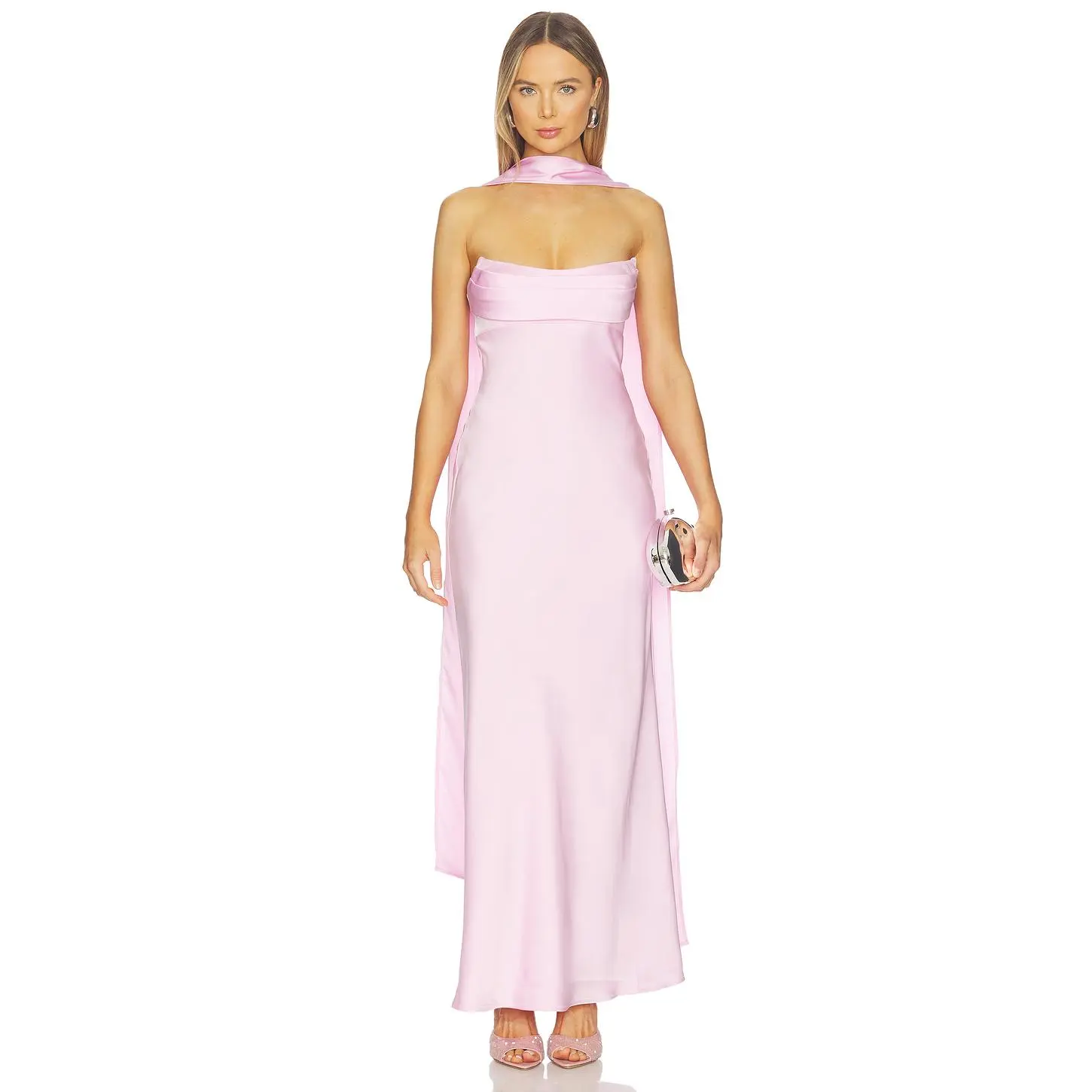 Runaway The Label Madeleine Strapless Maxi Dress in Petal