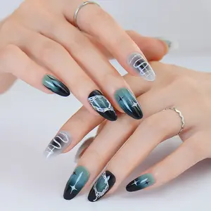 PELCAS Semi Cured Gel Nail Strips, 11pcs UV/LED Light Gel Nail Wraps | Easy DIY at Home | Lasts 14+ Days | Salon Quality Manicure | Limited Edition Designs | Nail Stickers with Prep Pads, Nail File & Wood Stick