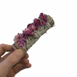 Purple Strawflower Sage Bundle - Natural Dried Flowers for Aromatherapy & Home Decor