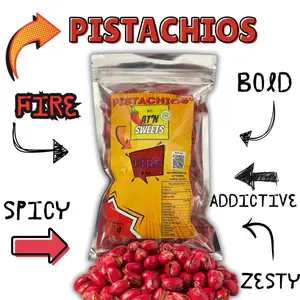 Latn Sweets  Fire Pistachios 6 oz Spicy  Tangy Pistachios