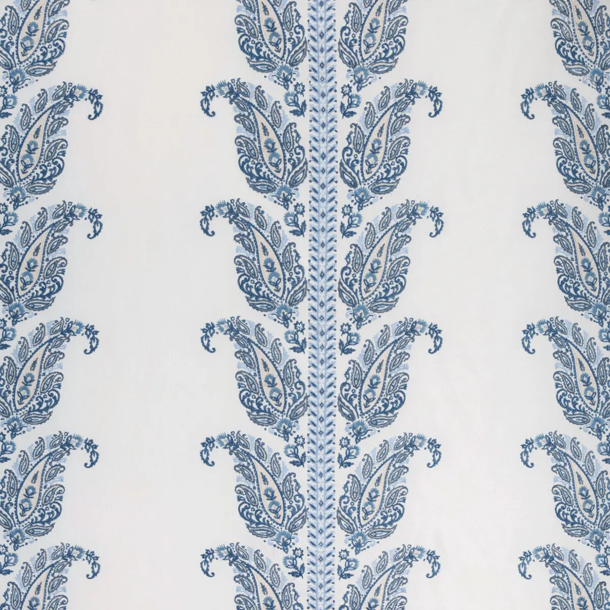 Yara Paisley Emb - Sky Blue By Brunschwig & Fils | Anduze Embroideries | Paisley Multipurpose Embroidery
