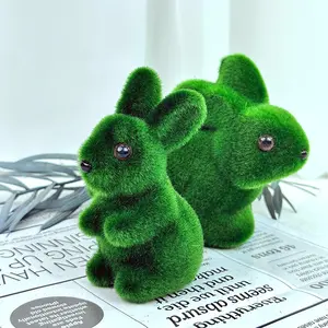 Easter Rabbit Decoration, Foam Plush Realistic Moss Bunny Craft Ornament, Garden Decor, Easter Home & Yard Accessories