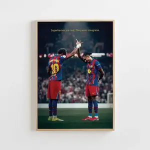 Lamine Yamal Poster, Raphinha Poster, Football Fan Gift (Frame Not Included)