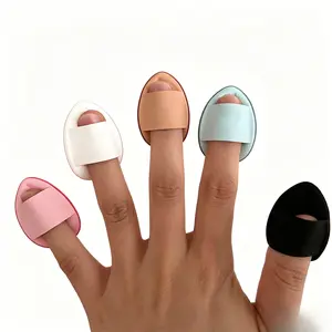 8Pcs/set  Mini Finger Puff Set, Dry & Wet Use Makeup Sponge for Foundation, No Powder Absorption