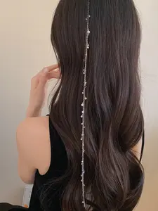 Women's Rhinestone Star Tassel Hair Chain, Hairpiece, Elegant Accessory for All Seasons, Perfect Gift Idea for Women & Girls