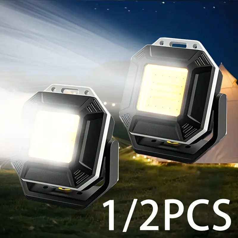 1/2pcs Cob Work Light Rechargeable Mini Cob Led Flashlight Cob Work Light Led Repairing Light Usb Rechargeable Flashlight Camping Light Car Repairing Outdoor Fishing Torch Cob Work Light Usb C Type Perfect for Work Camping Repairs And Emergencies