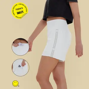 Halara X Smiley® SoftlyZero™ Airy Super High Waisted 2-in-1 Cool Touch Yoga Shorts 5'' with Pockets-Longer Length