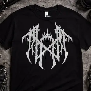 Unisex silver sparkle Sleep Token inspired Tshirt for men or women available in sizes from S-3XL