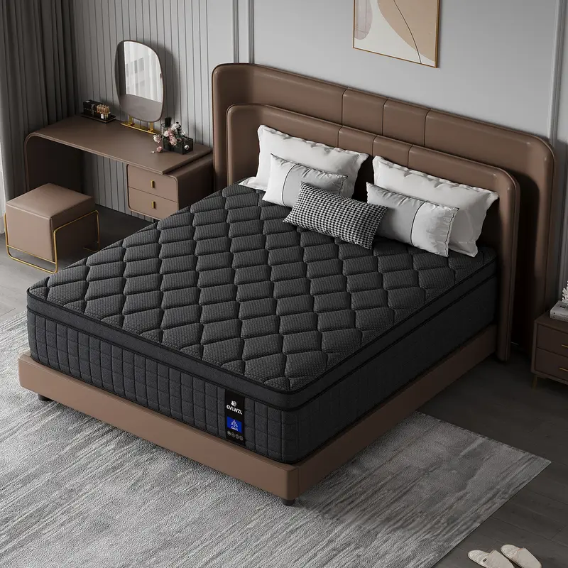 EVLWZL Durable Memory Foam & Spring Mattress (8/10/12/14 in) - Medium Firmness, Lumbar & Spine Soothing Support, Queen/Full/King Sizes, Extra Deep Options, High Quality Premium Bed Mattress, Boxed Home & Hotel Furniture, Dorm Essential
