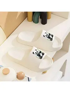 Adorable Panda Holding Bamboo Slippers for Women Men Kids Soft Comfortable Home Indoor House Slippers with Cute Animal Design Non Slip Sole Cozy Warm Footwear Perfect Gift for Panda Lovers