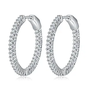 Loveden Silver New European and Hoop Earrings Studs for Women High-end Moissanite Earrings