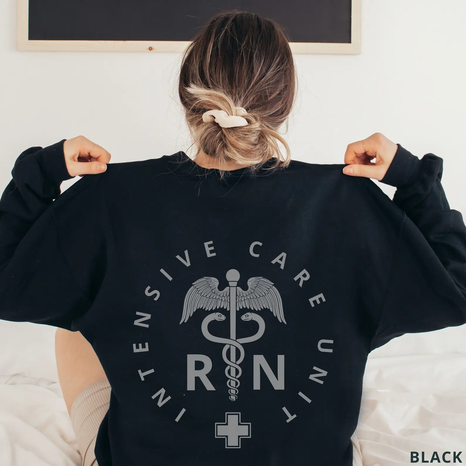 2-side ICU Nurse Sweatshirt Critical Care Nurse Shirt Intensive Care Unit Nurse Sweater ICU RN Sweatshirt icu Nurse Gifts Nurse Crewneck Icu Shirt