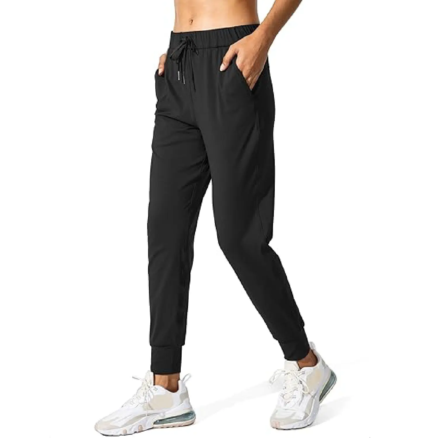 Angerella Women's Elastic Drawstring Joggers - Polyester Blend Soft Stretchable Athletic & Casual Pants with Pockets for Lounge & Workout, Athletic Joggers, Casual Joggers,clothes for back to school,first day of school outfits