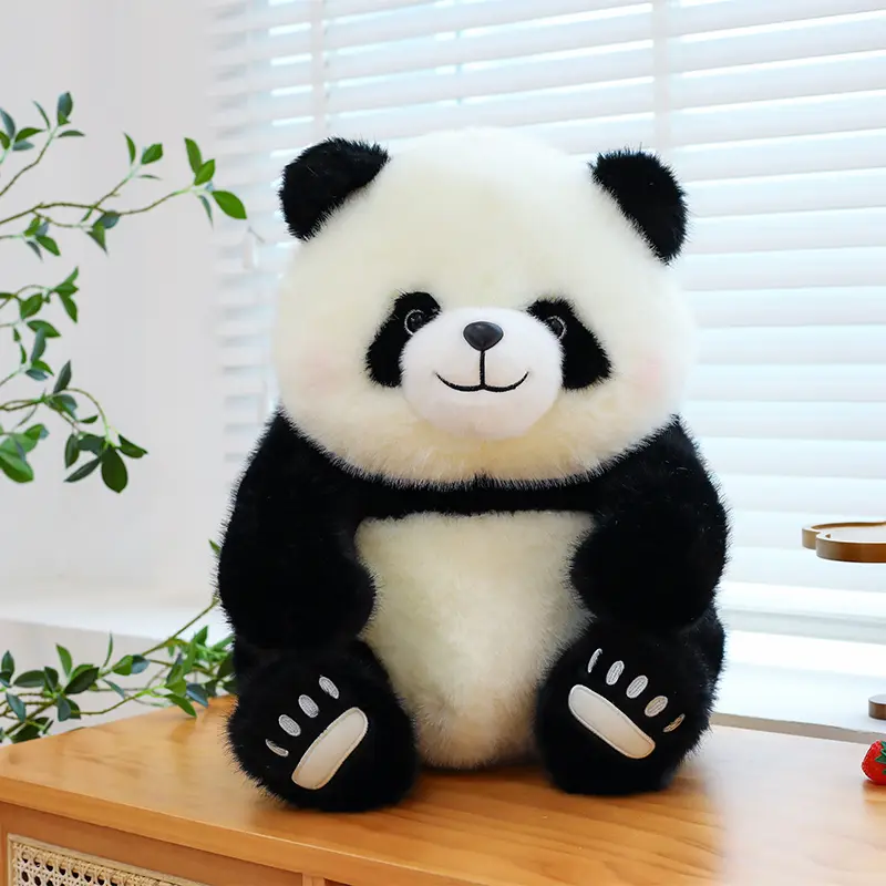 1count Panda Simulation Giant Panda Plush Toy Super Soft Huggable Fluffy Panda Doll Hug Sleeping Doll Cute Children's Birthday Gift gift Teddybear Snuggle Bear Stuffed Animal Cute Stuffed Animals Durable Soft Fluffy