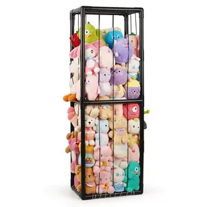 Stuffed  Storage Zoo Stuffed  Holder Space Save Vertical Stuffed  Storage PVC with Elastic Band and Net for Playroom Bedroom  (Black 1)