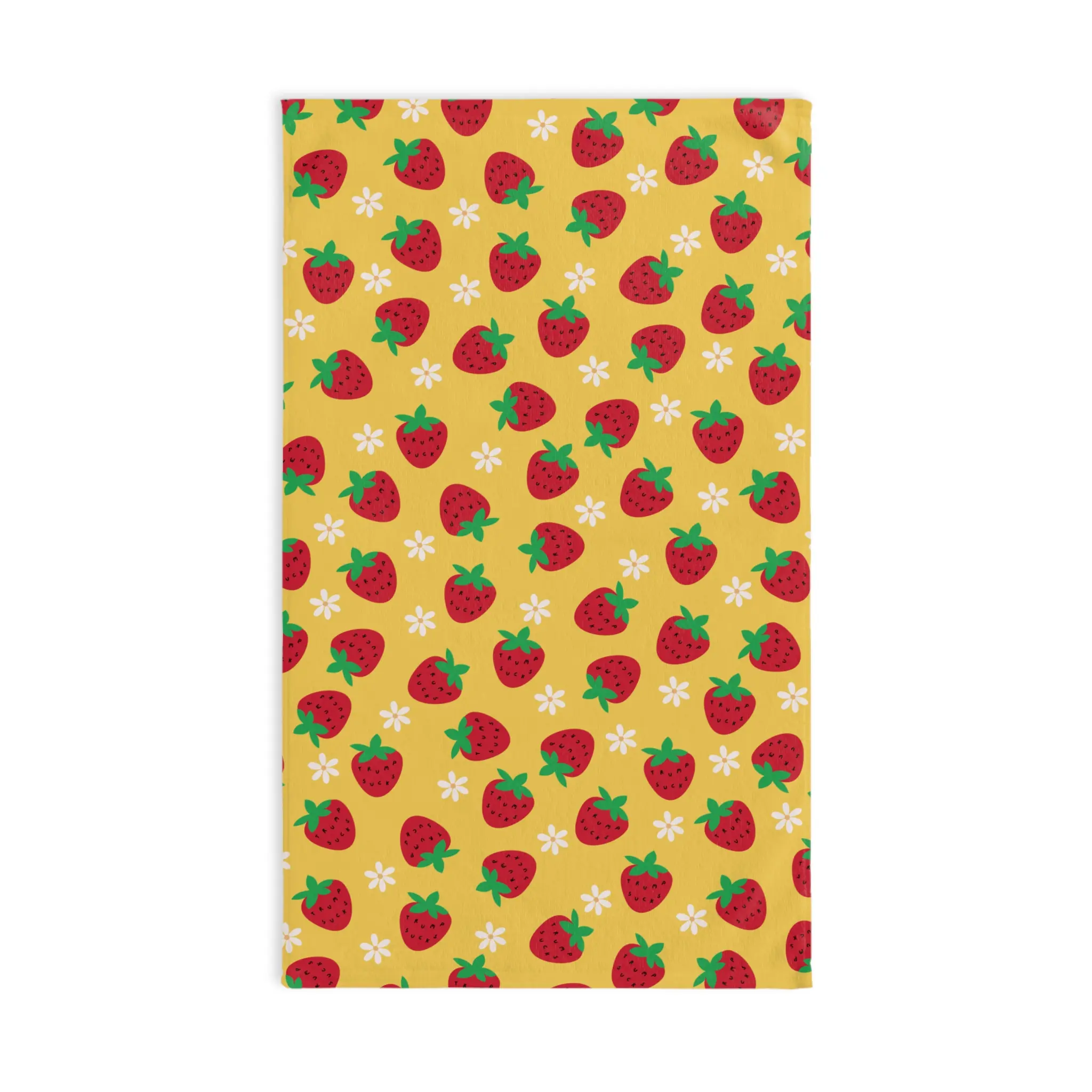Subtle Trump Sucks Strawberry Hand Towel, Funny Political Home Decor, Berry Kitchen Towel, Hostess Gift, Sarcastic Liberal Gift, FDT Towel