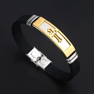 Performative jewelry menHigh Quality-fashion Religious Jewelry Men's Adjustable Bracelet Cross Stainless Steel Waterproof Chain Friend Bracelet Bible Verse Bracelet Inspirational Jewelry Friend Bracelet