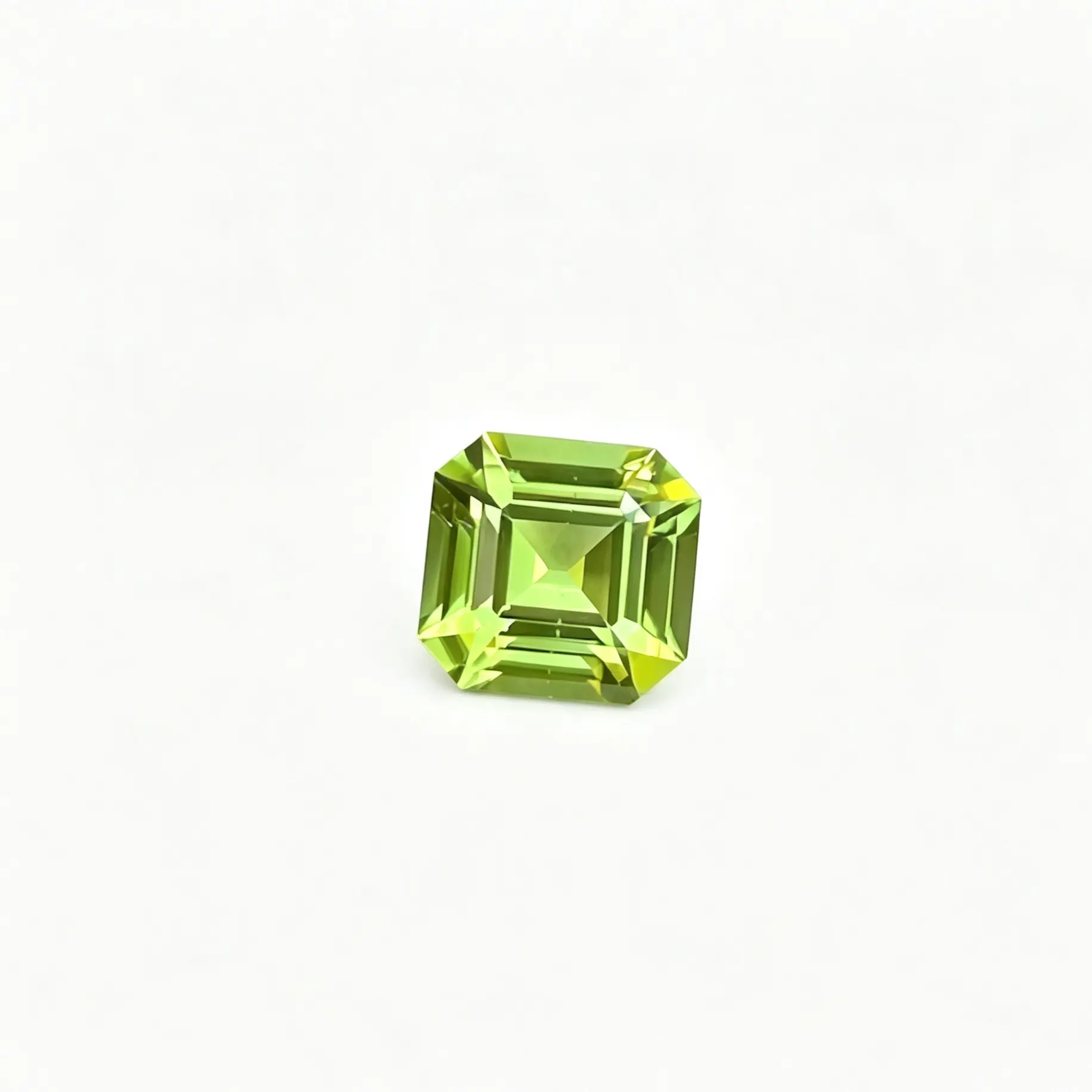 Natural Asscher Cut Peridot With Certificate