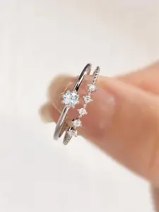 Fashion Rhinestone Decor Ring for Women, Elegant Fashion Accessories for Party, Wedding Clothing Decor, Trendy All-match & Exquisite Jewelry for Gift, Wedding Promise Rings