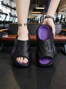 Men's Ag+ Tech Hollow Slides, Non-Slip Eva Slippers, Fashion Streetwear Open-Toe Sandals, Lightweight Breathable Summer Slides