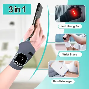 New Year Self Care Gift Electric Hand Massager with Heat, Cordless Wrist Heating Pad & TES Muscle Stimulator for Pain Relief, Perfect Gift for Mom Dad Women Men, Office Workers & Athletes, Daily Relaxation, Stress Relief, Left & Right Hand Use Adjustable