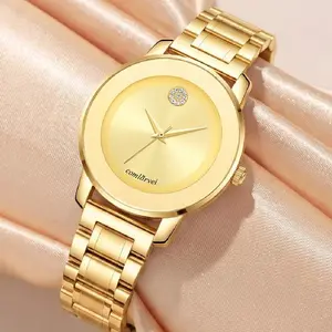 Elegant women’s quartz wristwatch with a fashionable design, gold-plated finish, and sapphire glass dial; suitable for everyday wear, perfect commemorative gift—ideal as a birthday or Valentine’s Day present.