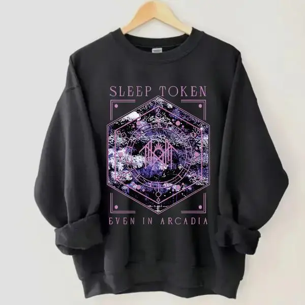 Retro Purple Sleep Token Even In Arcadia Sweatshirt & Hoodie, Gothic Rock Band Merch, Unisex Graphic Top, Casual Menswear Womenswear, mens sleep token shirt