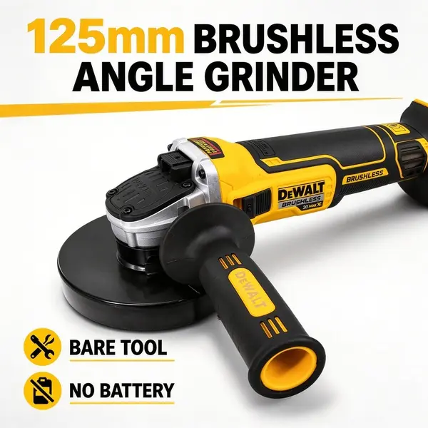 DEWALT DCG405NT Cordless Brushless Motor Disc Grinder - 125mm, 9000 rpm, DIY-Friendly, Durable, Easy to Maneuver, Versatile, Compatible for Grinding Tasks hardware impact energy evap vacuum diagnostic tester