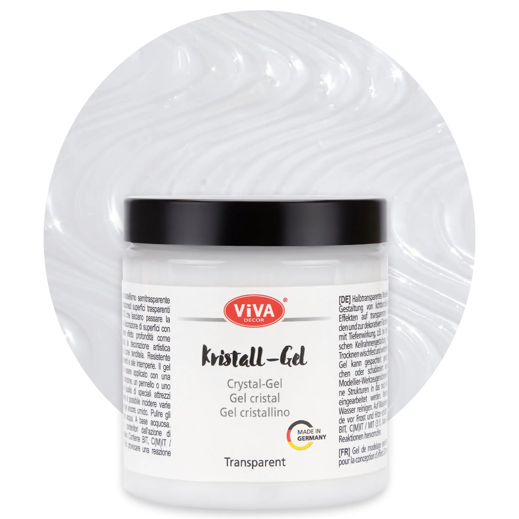 Viva Decor - Crystal Clay Glaze - Semi Transparent Crystal Gel 8.5 Ounces—Liquid Ceramic Glaze - Clear Liquid Patina - Made in Germany