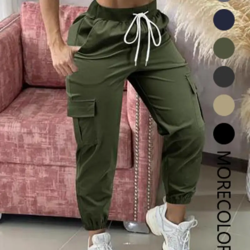 [Plus Size] Solid Color Pants, Casual Comfy Trousers for Women, Women's Bottoms for Summer, Casual Fashion Bottoms