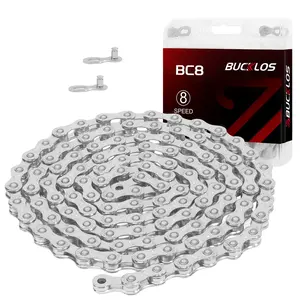 BUCKLOS Speed Bike Chain, 6-12-Speed, Half/Full Hollow, 1/2 x 11/128 in, Silver/Gold, 116 Links with Quick Link, Electroplated, High-Hardness, Corrosion-Proof, Wear Resistance, Smooth Shifting, Easy Installation & Maintenance, Cycling Compatibility tiktok