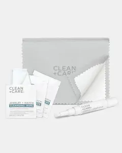 Clean+CARE Jewelry + Watch Cleaning Trio - Sparkle + Shine Stick, 4 Cleansing Wipes, Polishing Cloth for Pearl, Emerald, Opal, Turquoise, Plated Metals, Fashion Jewelry
