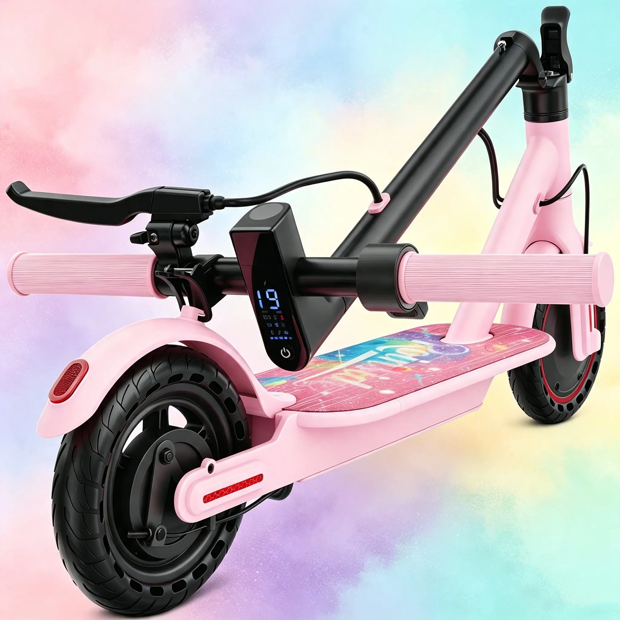 Electric Scooter for Big Kids - 8.5in Solid Tires, 350W Motor, Up to 19 MPH & 16mi Range, Portable Commuting E-Scooter with Double Braking System & App Control sohochic