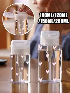 Heart-Shaped Transparent Press-On Nail Polish Remover Bottle, Large Capacity Reusable Alcohol Nail Polish Remover Container
