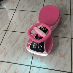 Umatoll 12V Electric Wiggle Car with Digital Display Screen, Pedal & RGBIC LED Lights, Ride on Toys, Bluetooth, Birthday Gifts，Spring glow up