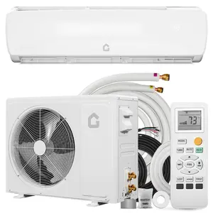 Ultra quiet 19 SEER2 18000 BTU wall mounted mini split air conditioner and heat pump - frequency conversion technology - efficient cooling and heating up to 1250 square feet -230V - pre charged condenser - including installation kit and remote control Ac