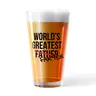 CRAZY DOG T-SHIRTS 16 oz White Standard Graphic Pint Glass - World's Greatest Farter Beverage Cup, Quirky Dad Gifts for Father's Day, Sarcastic Dad Joke Novelty Kitchenware Drinkware (500-1000ml)