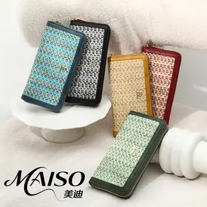Qianlai New Women's Long Wallet Cross-Border Hot Selling Women's Anti-Woven Multi-Card-Slot Card Holder Zipper Coin Purse