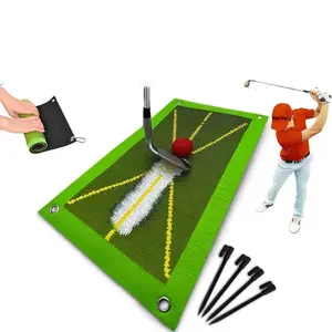 1pc Rollable Golf Practice Pad, Real Grass Effect, Shock Absorbing Base, Portable and Easy to Store, Compact Training Mat for Indoor and Outdoor Use