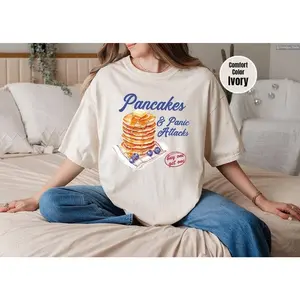Pancakes Shirt, Funny Breakfast T-Shirt, Food Lover Tee, Quirky Humor Tee Shirt, Yummy Food Shirt , Trendy Vibe Shirt